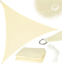 Vela de sombra para exterior impermeable triangular beige 4x4x4 m