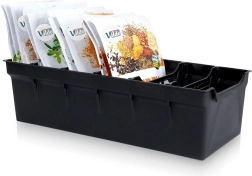 Organizador de cocina negro para especias 30 × 13 × 8 cm