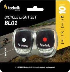 Juego de luces Technik para bicicleta con funda de silicona (delantera y trasera)