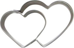 Cortadores para galletas – dos corazones, acero inoxidable 5–6 cm