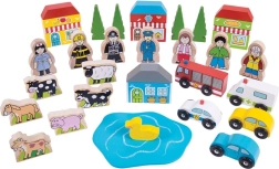 Gran set de accesorios para vías de tren de madera BIGJIGS RAIL