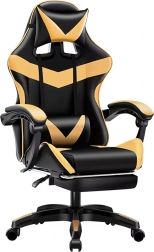 Silla giratoria gaming y de oficina con reposapiés, capacidad de carga 150 kg
