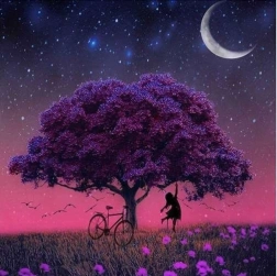 Pintura de diamantes 5D – árbol, set 30 × 30 cm