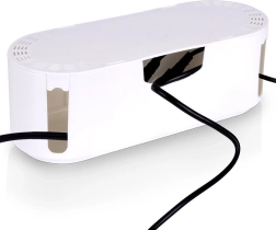 Organizador de cables blanco con orificios de ventilación VILDE
