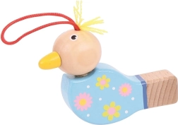 Silbato de madera con forma de pajarito – Azul