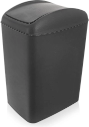 Cubo de basura de plástico con tapa abatible 10 l, gris