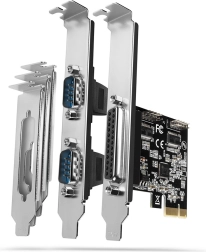 Controlador PCIe con puerto paralelo LPT y 2× serie RS232 AXAGON