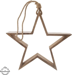 Estrella de madera maciza de mango