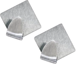 Ganchos autoadhesivos de acero inoxidable TORO – diseño de diamante, 2 uds.