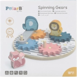 Bloques de madera con engranajes para niños con animales