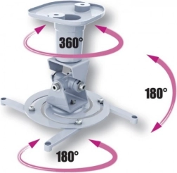 Soporte de techo para proyector 22 cm blanco