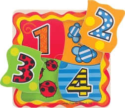 Puzzle de madera con números 1–4 Bigjigs Toys