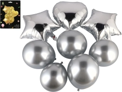Juego de globos inflables con corazón, estrellas y globos redondos – 8 uds, 2 colores
