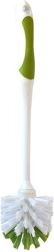 Escobilla de WC de plástico sin recipiente, blanco‑verde 7,5 × 32 cm