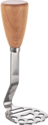 Prensa de acero inoxidable para patatas y verduras con mango de madera 5,5 × 14,5 cm