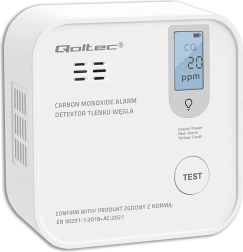 Detector de monóxido de carbono con batería, alarma de 85 dB y LED
