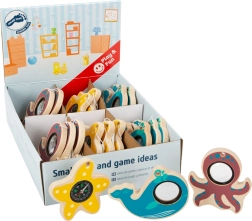 Small Foot juguete sensorial de madera océano – ballena y pulpo