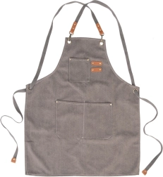 Delantal de cocina con atado cruzado y bolsillos