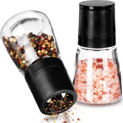 Molinillos de vidrio para sal y pimienta, set de 2 uds