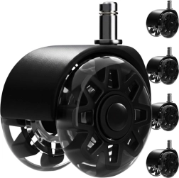 Ruedas para silla de oficina 2,5" RUHHY, negras, juego de 5 uds