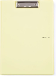 Carpeta con pinza A4 Pastelini amarilla, portapapeles de plástico