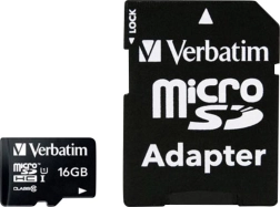 Tarjeta de memoria Verbatim 16GB microSDHC UHS-I con adaptador