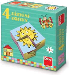 Dino bloques de madera para los más pequeños, 4 uds.