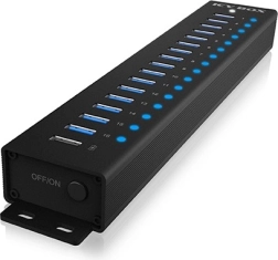 Hub USB ICY BOX IB-HUB1717 con 16 puertos USB 3.2 Gen 1 + puerto de carga