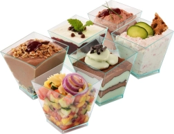 Vasos de plástico para postres y aperitivos 120 ml, 6 uds