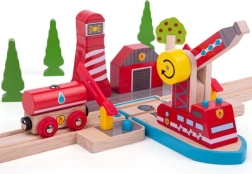 Set de rescate de madera Bigjigs Rail Bomberos