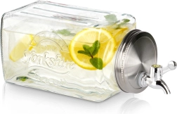 Dispensador de bebidas de vidrio para nevera de 3,3 l con grifo