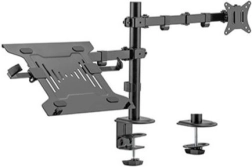 Soporte de escritorio ajustable con brazo para monitor y base para portátil