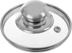 Tapa de cristal 10 cm con borde y asa de acero inoxidable