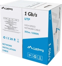 Cable LAN UTP 1Gb/s 305m CCA azul