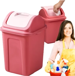 Papelera estrecha de plástico con tapa basculante 10 l