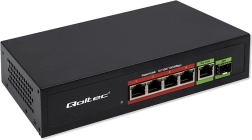 Switch Fast Ethernet PoE con 4x RJ45 PoE, 1x RJ45 Uplink y 1x SFP