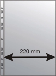 Funda transparente A4 ampliada, 100 micras, granulado, perforación europea
