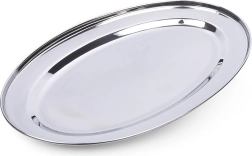 Bandeja de servir ovalada de acero inoxidable 39 × 26 cm