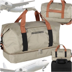 Bolsa de viaje deportiva para avión, beige 58 × 34 cm