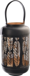Candelabro LEAF negro-dorado 38 cm