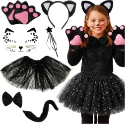 Disfraz infantil de gata Kruzzel negro 7 en 1