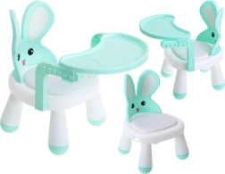 Sillita infantil para comer y jugar con forma de conejito – menta