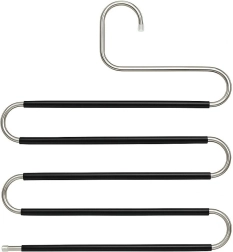Percha antideslizante para pantalones en forma de S, 5 niveles