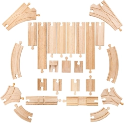BIGJIGS RAIL vías de madera, set de 25 piezas