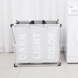 Cesto clasificador de ropa con 3 compartimentos – blanco