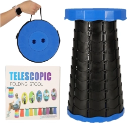 Silla plegable telescópica para camping 200 kg – Azul