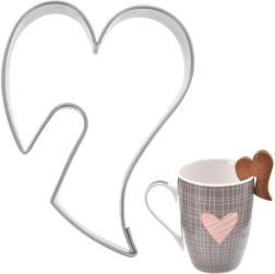 Cortador de galletas de acero inoxidable corazón 5,5 cm con ranura para taza