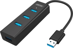 Hub USB 3.0 de 4 puertos con soporte BC1.2, negro