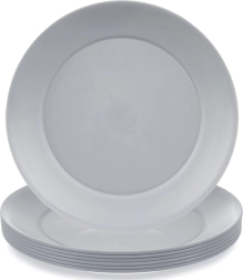 Platos llanos de plástico Sandy 23,5 cm – set de 6 uds