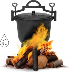 Caldero de hierro fundido de 8 L con trípode MultiGarden